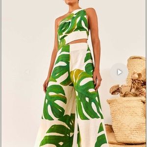 Farm Rio white Monstera Jumpsuit